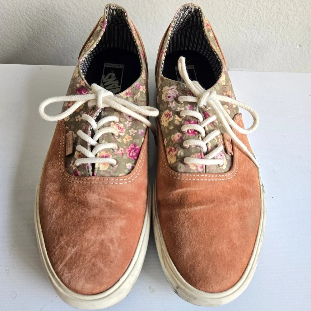 Vans California Era Decon Mens 12 Mocha Bisque Suede Floral Mix Sneakers Low Top